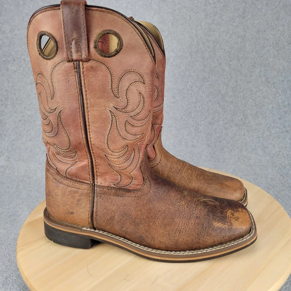 Cody James Western Boots Youth 6 Brown Leather Square Toe 43919 Y